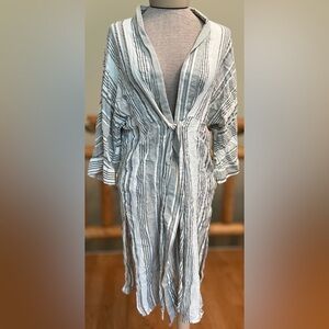 Universal Thread Striped Tie-Front Duster — M/L